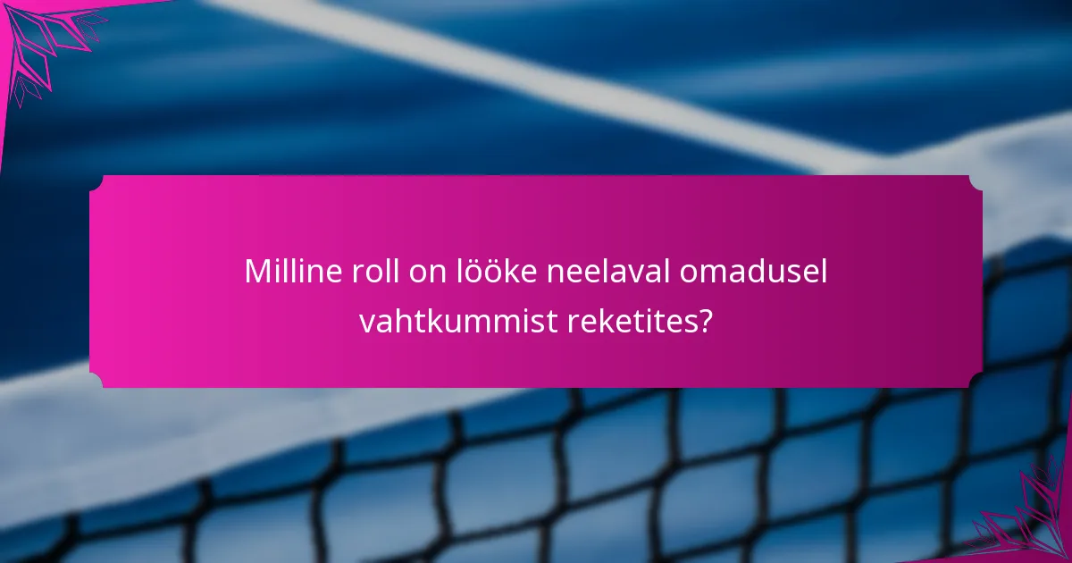 Milline roll on lööke neelaval omadusel vahtkummist reketites?